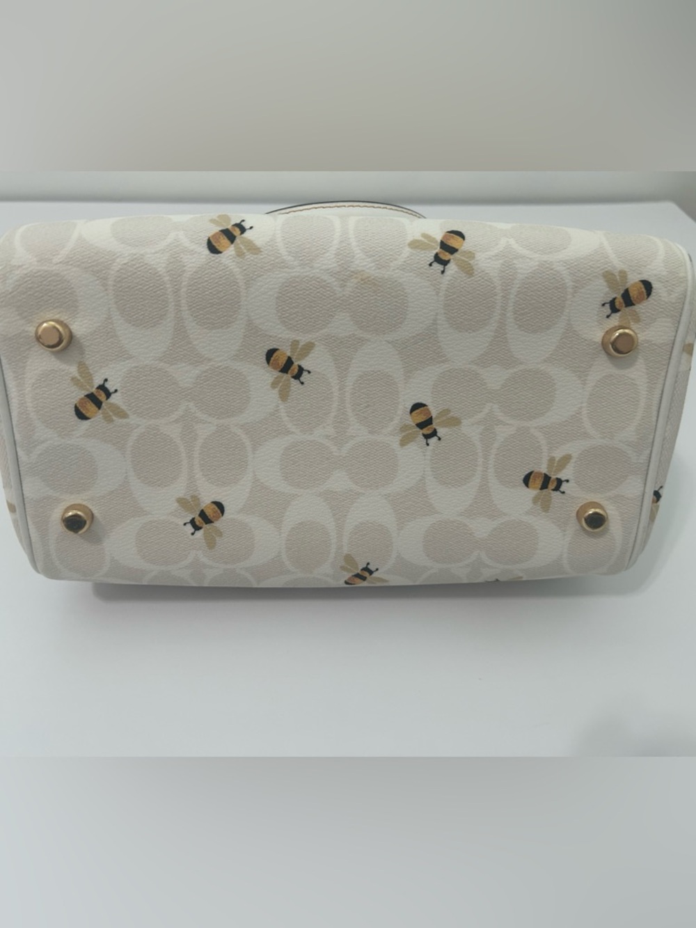 Coach Cream Bee-Print Mini Satchel with Gold Hardware - Picture 5 of 13